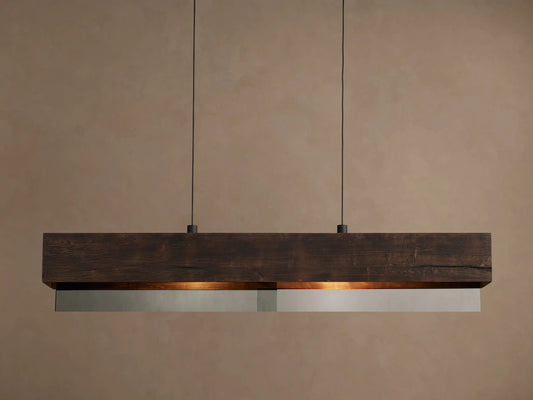 Lena Wood Linear Light 72 Inch Chandelier — product view 1