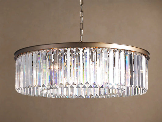 Leyland Round Art Deco Glass Light Chandelier — product view 1