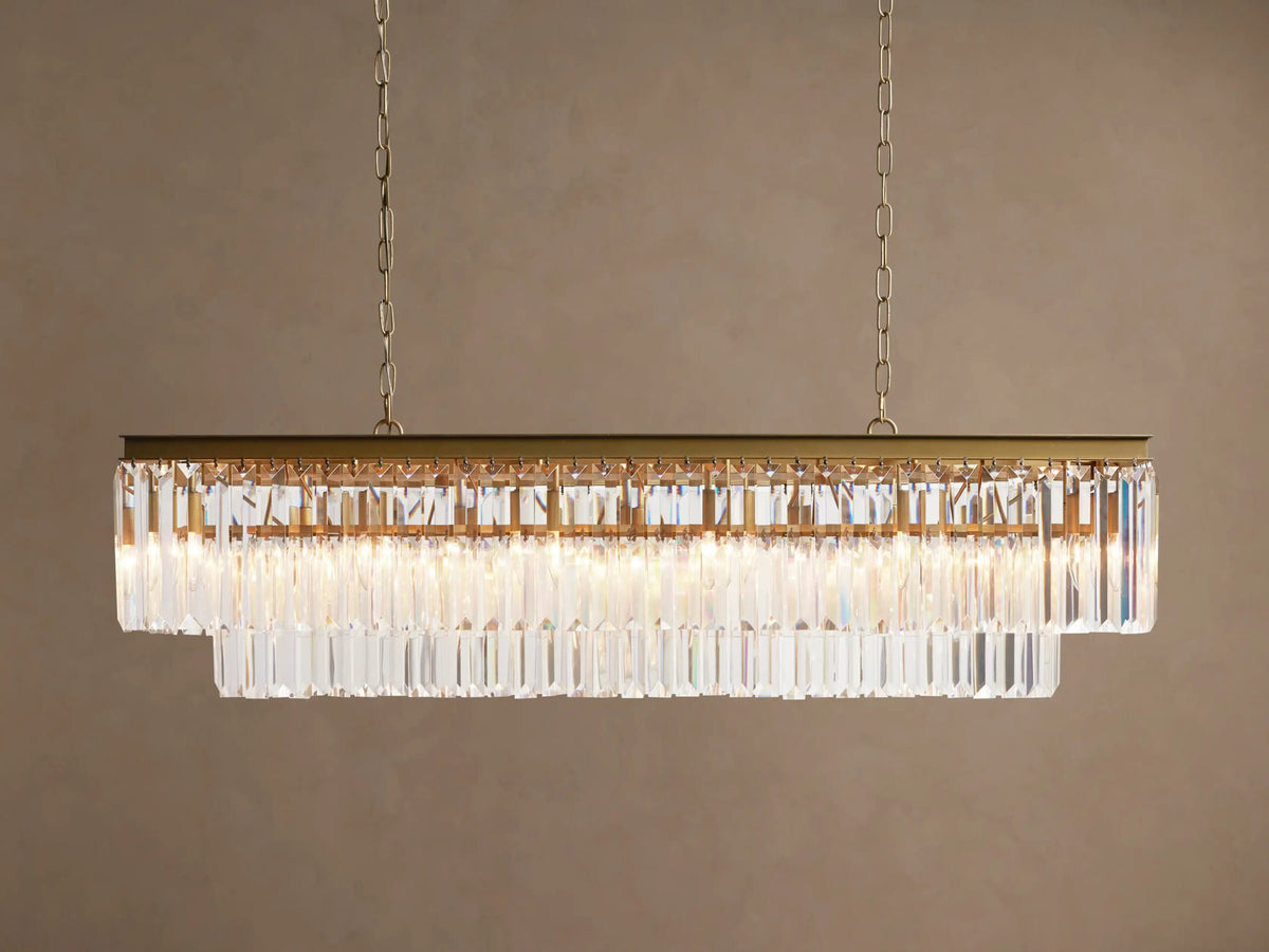 Leyland Glass Art Chandelier in Brass — product view 1