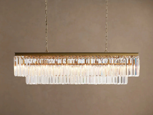 Leyland Glass Art Chandelier in Brass — product view 1