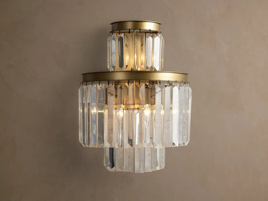 Leyland Deco Crystal Sconce in Brass — product view 1