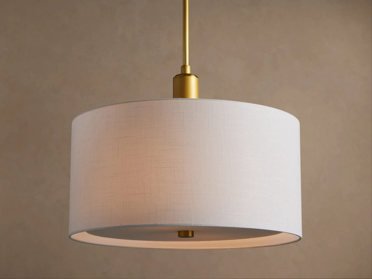 Linden Brass Linen Pendant — product view 1