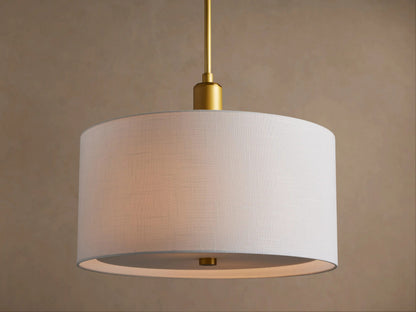 Linden Brass Linen Pendant — product view 1