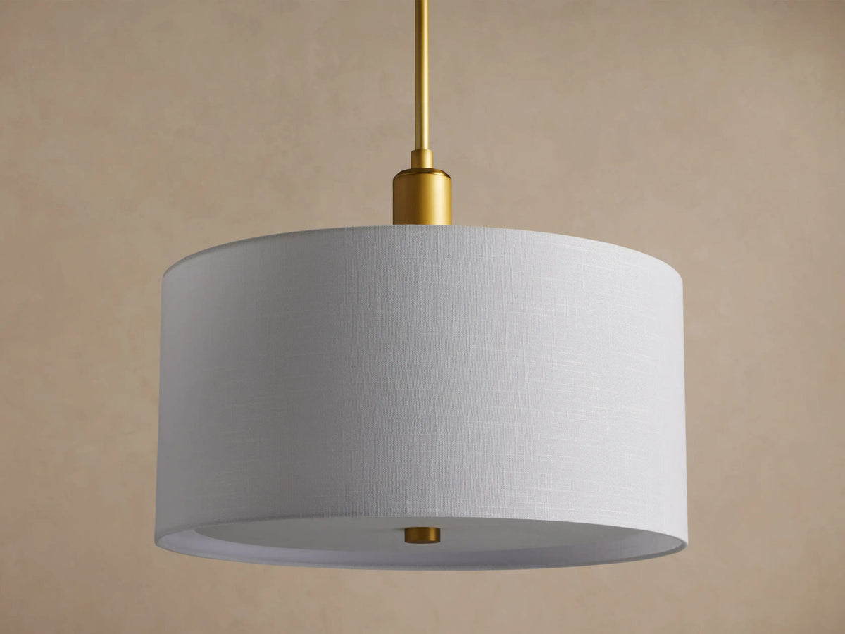 Linden Brass Linen Pendant