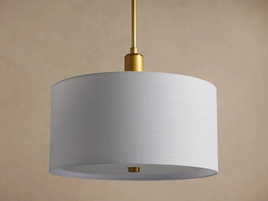 Linden Brass Linen Pendant — product view 2