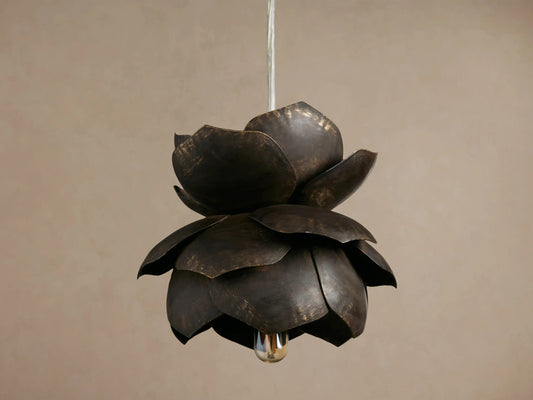 Lorca Iron Flower Pendant in Bronze — product view 2