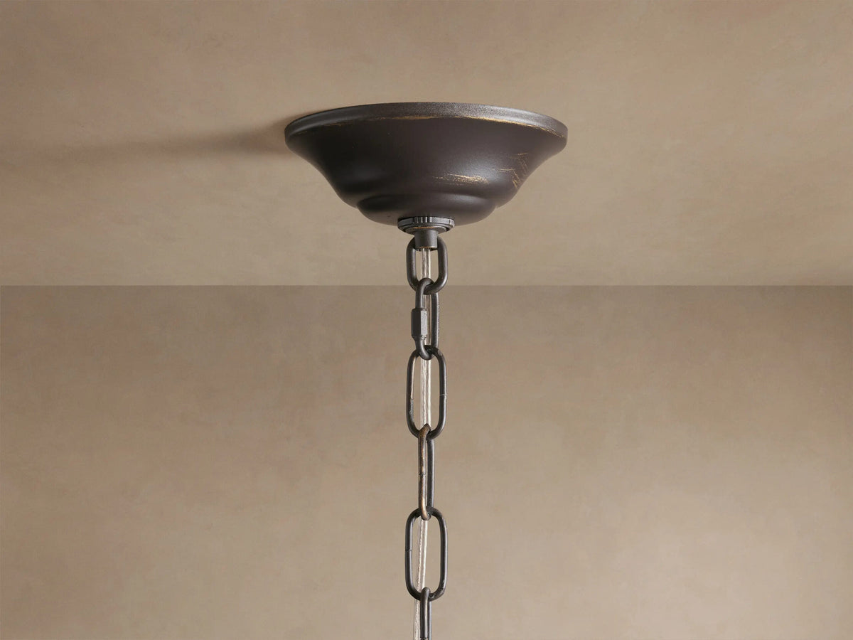 Lunaria Ceramic Chandelier in Brass and Ivory — product view 10