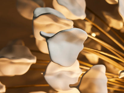 Lunaria Ceramic Chandelier in Brass and Ivory — product view 4