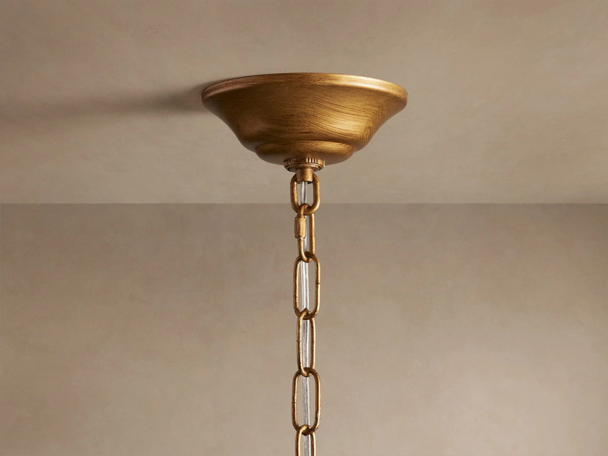 Lunaria Ceramic Chandelier in Brass and Ivory — product view 5