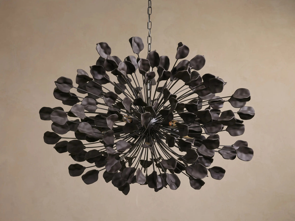 Lunaria Ceramic Chandelier in Brass and Ivory — product view 7