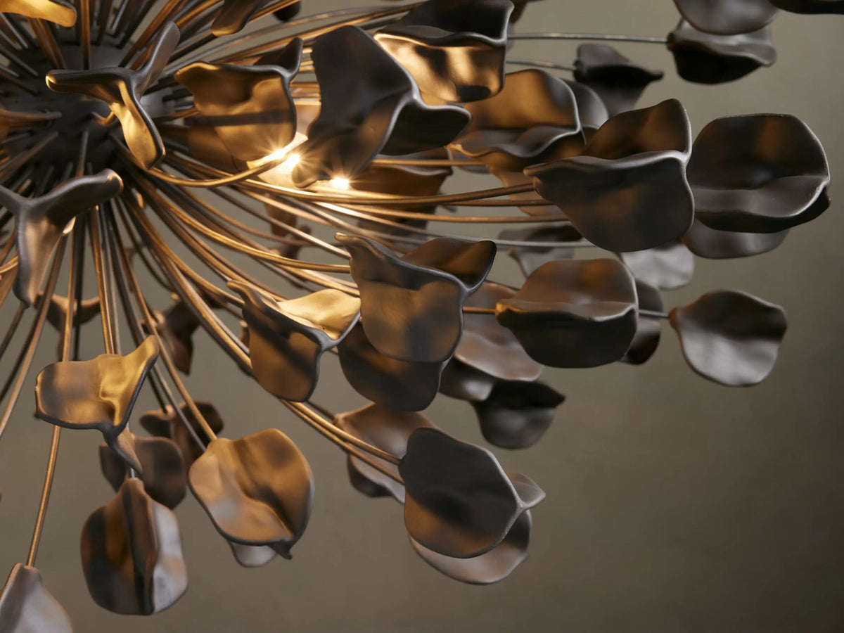Lunaria Ceramic Chandelier in Brass and Ivory — product view 8