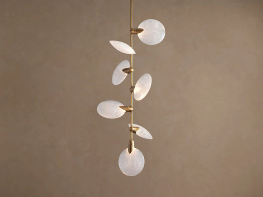 Lyla Brass Glass Pendant Light — product view 1