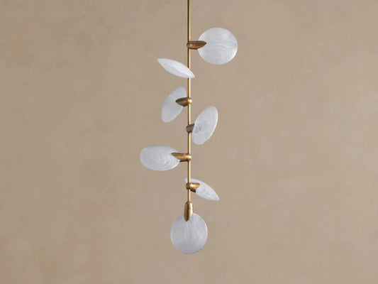 Lyla Brass Glass Pendant Light — product view 2