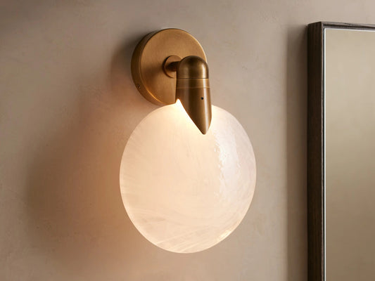 Lyla Glass Brass Sconce — product view 1