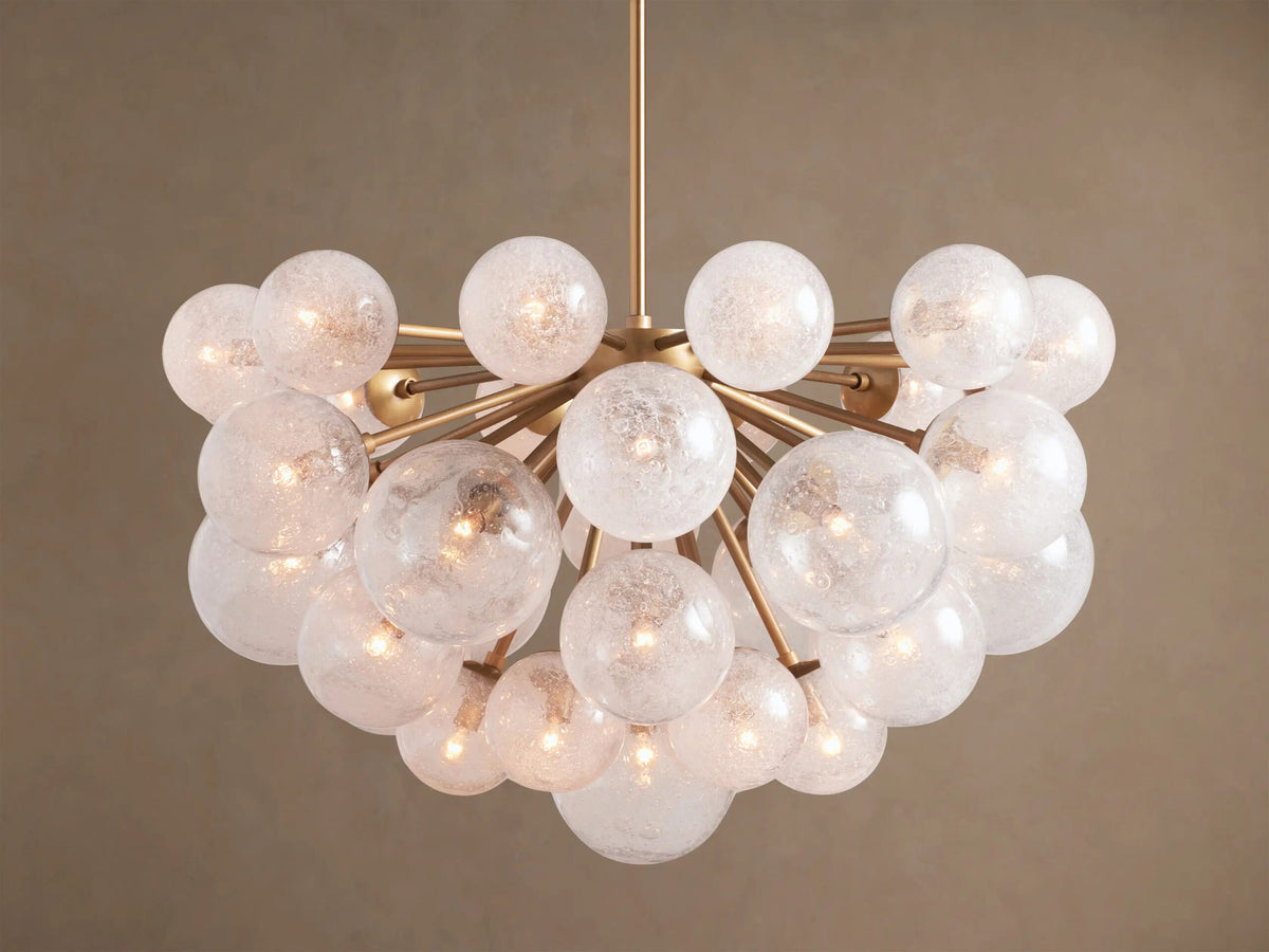 Mandoza Modern Glass Light 19 Light Brass Chandelier — product view 5