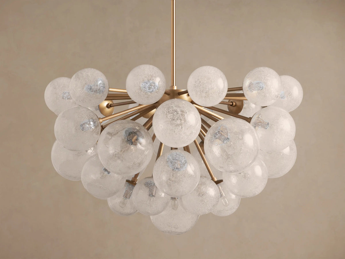 Mandoza Modern Glass Light 19 Light Brass Chandelier — product view 6