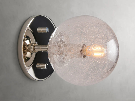 Mandoza Nickel Glass Sconce — product view 1