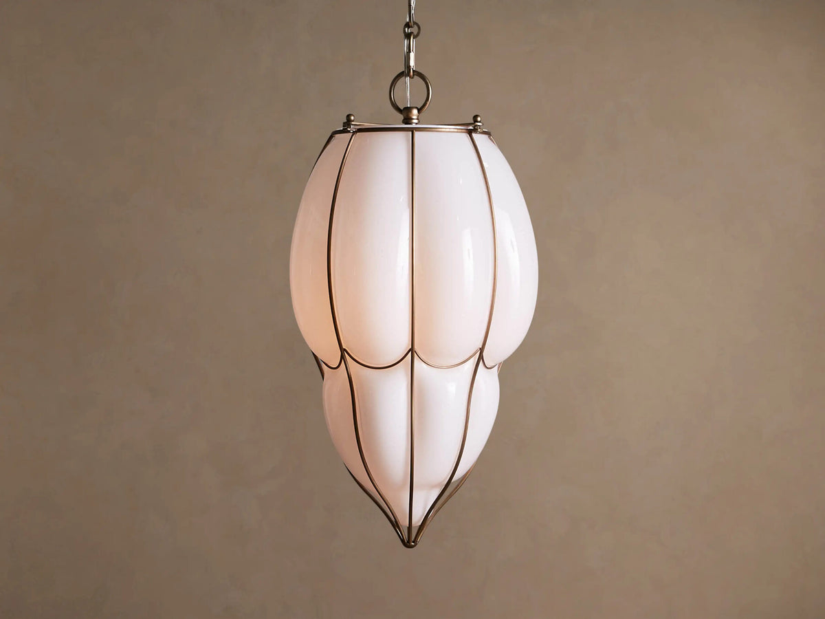 Margolis Glass Brass Pendant Light — product view 1
