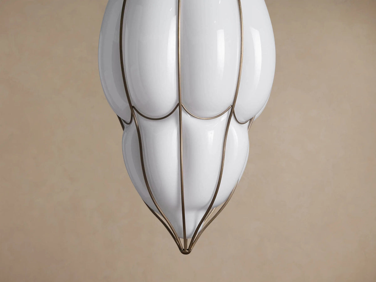 Margolis Glass Brass Pendant Light — product view 3