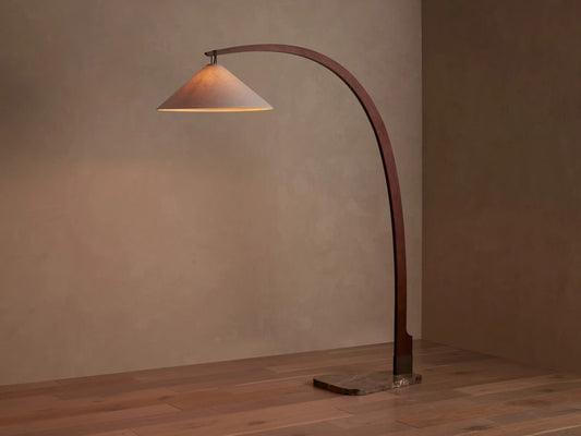 Monviso Wood Arc Floor Lamp — product view 1