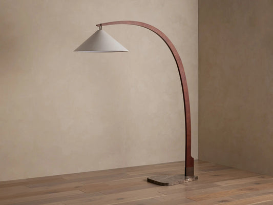 Monviso Wood Arc Floor Lamp — product view 2