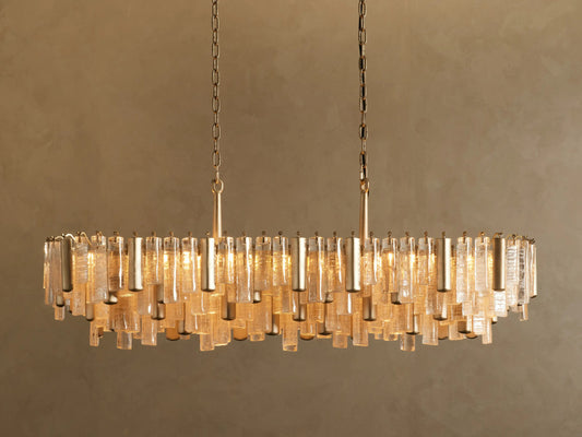 Neve Linear Glass Light Chandelier in Champagne — product view 1
