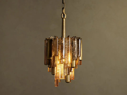 Neve Brass Glass Pendant Light — product view 1