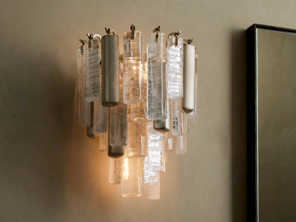 Neve Cast Glass Sconce in Champagne Aluminum — product view 1