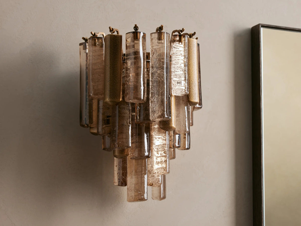 Neve Cast Glass Sconce in Champagne Aluminum — product view 6