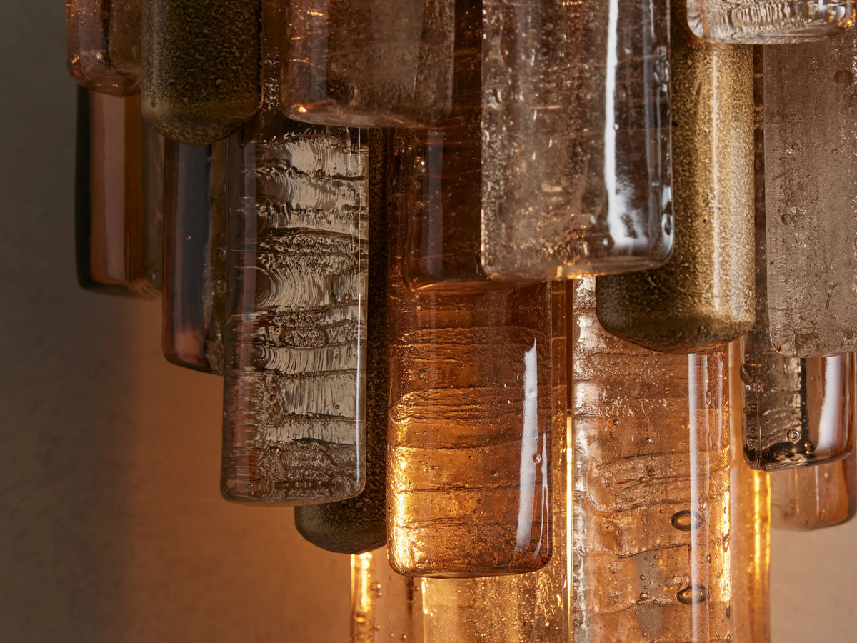 Neve Cast Glass Sconce in Champagne Aluminum — product view 7