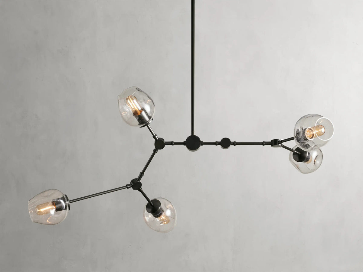 Noella Bronze Chandelier with Glass Globe Shades — product view 1
