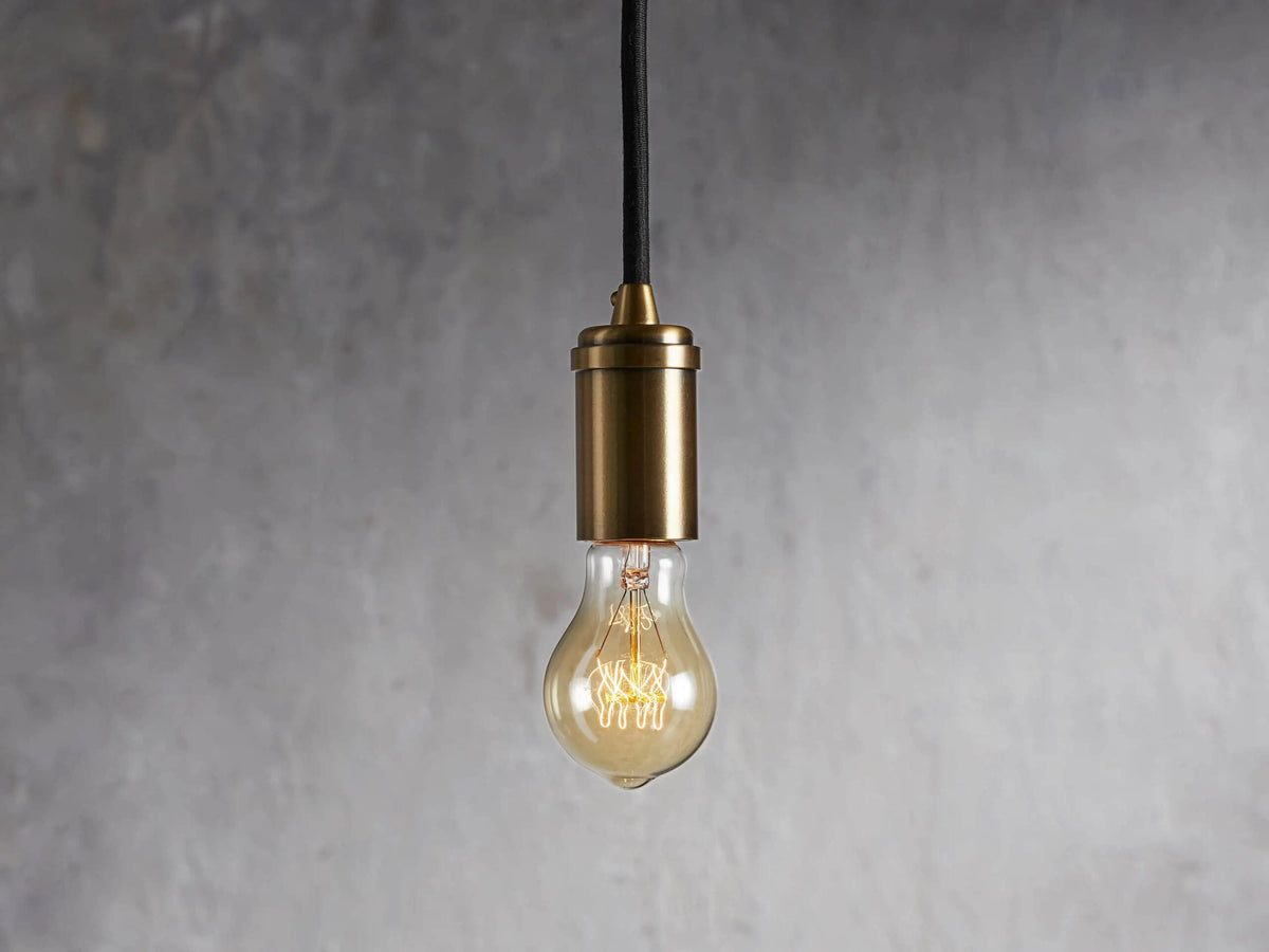 Brass Swag Pendant in Glass and Steel — product view 1