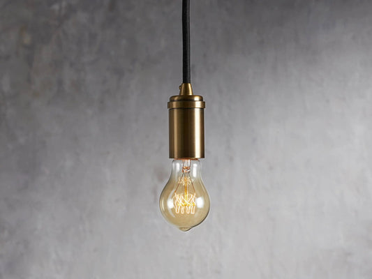 Brass Swag Pendant in Glass and Steel — product view 1