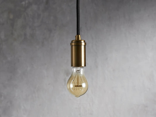 Brass Swag Pendant in Glass and Steel — product view 2