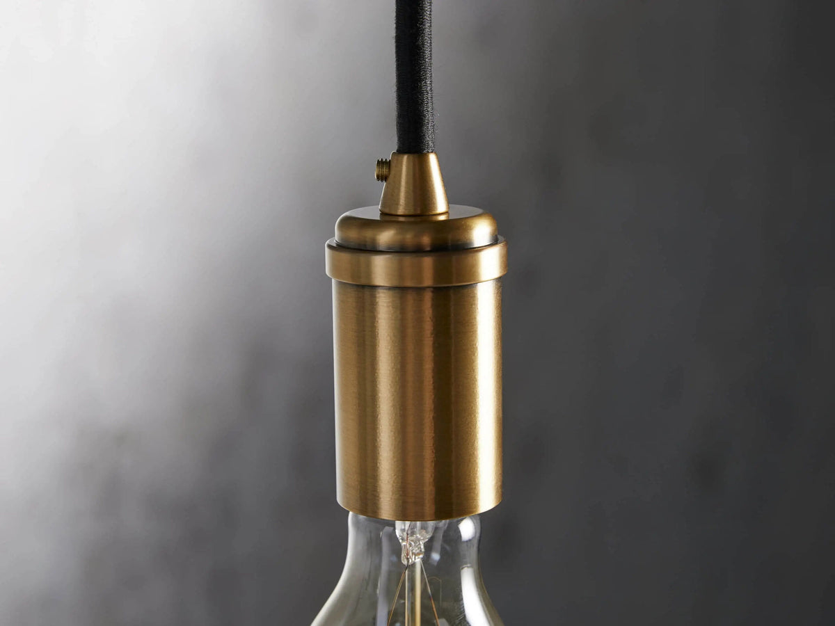 Brass Swag Pendant in Glass and Steel — product view 4