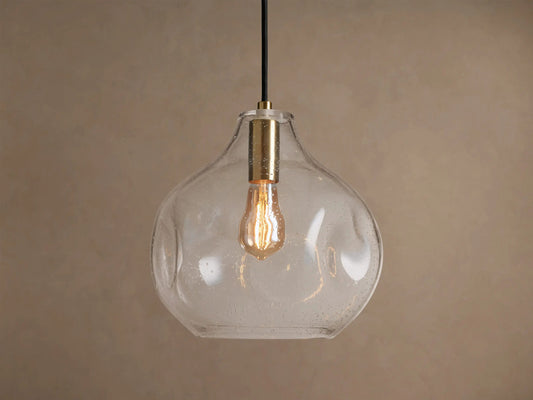Organic 12 Inch Glass Pendant Light Clear — product view 1