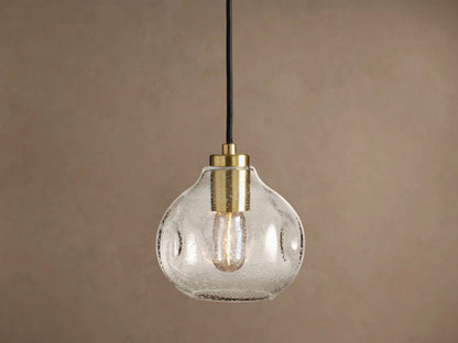 Organic Clear Glass Pendant Light 8 Inch — product view 1
