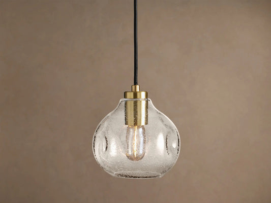 Organic Clear Glass Pendant Light 8 Inch — product view 1