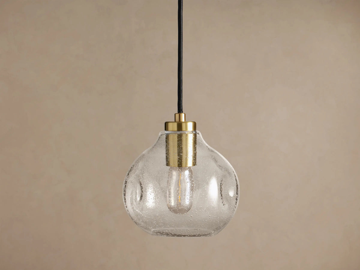 Organic Clear Glass Pendant Light 8 Inch — product view 2