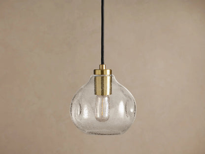 Organic Clear Glass Pendant Light 8 Inch — product view 2