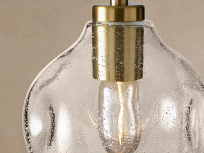Organic Clear Glass Pendant Light 8 Inch — product view 3