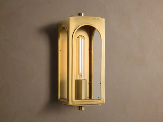 Palladian Brass Sconce with Arched Glass — product view 1
