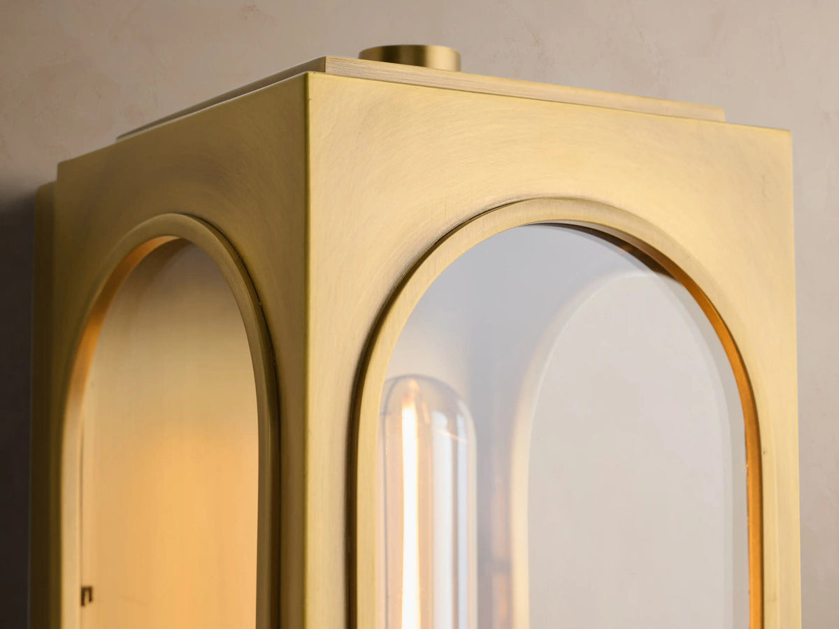 Palladian Brass Sconce with Arched Glass — product view 6