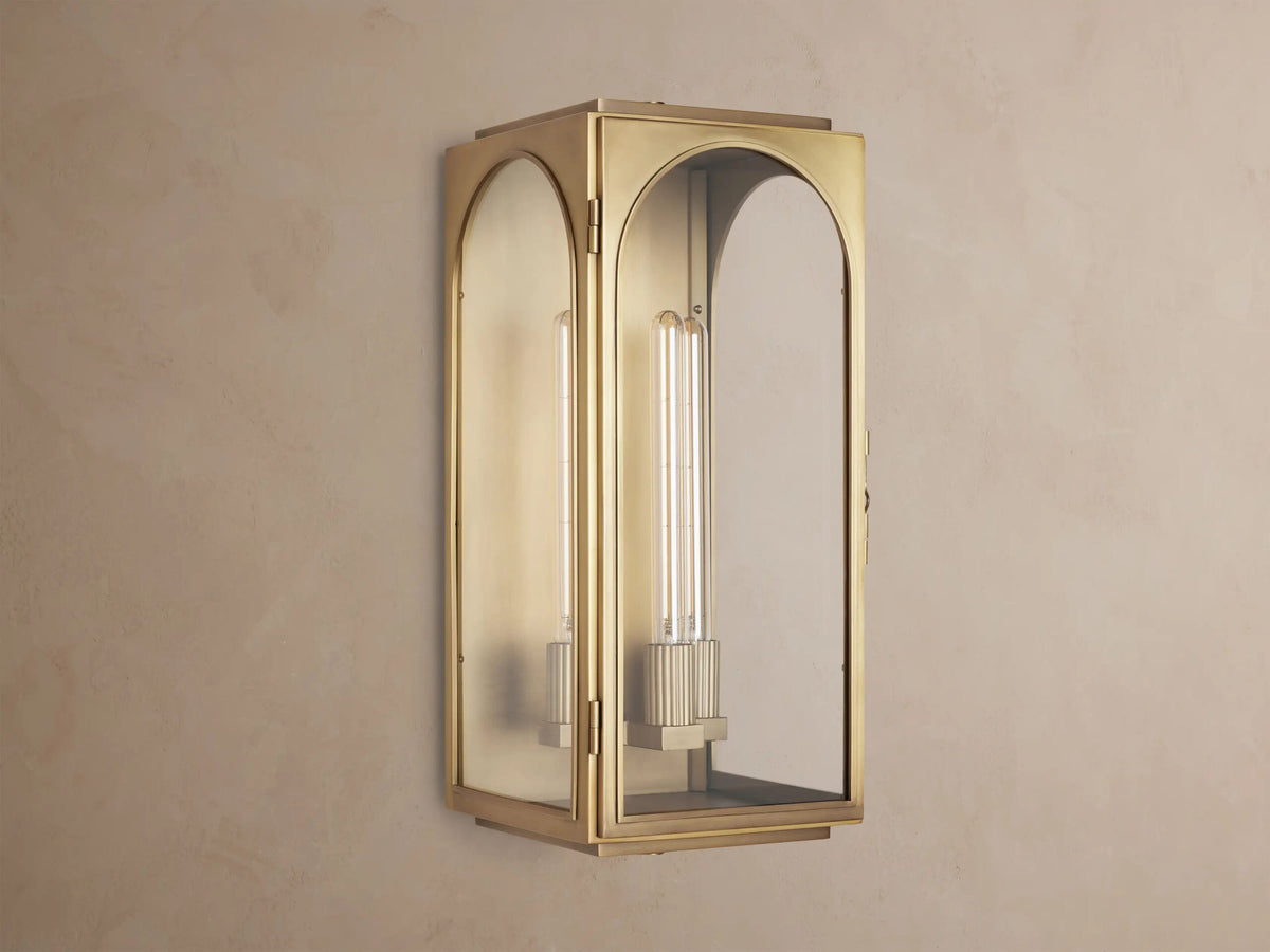 Palladian Brass Sconce with Arched Glass — product view 8