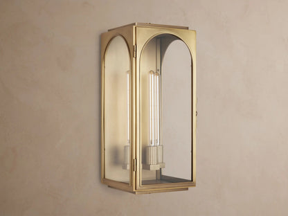 Palladian Brass Sconce with Arched Glass — product view 8