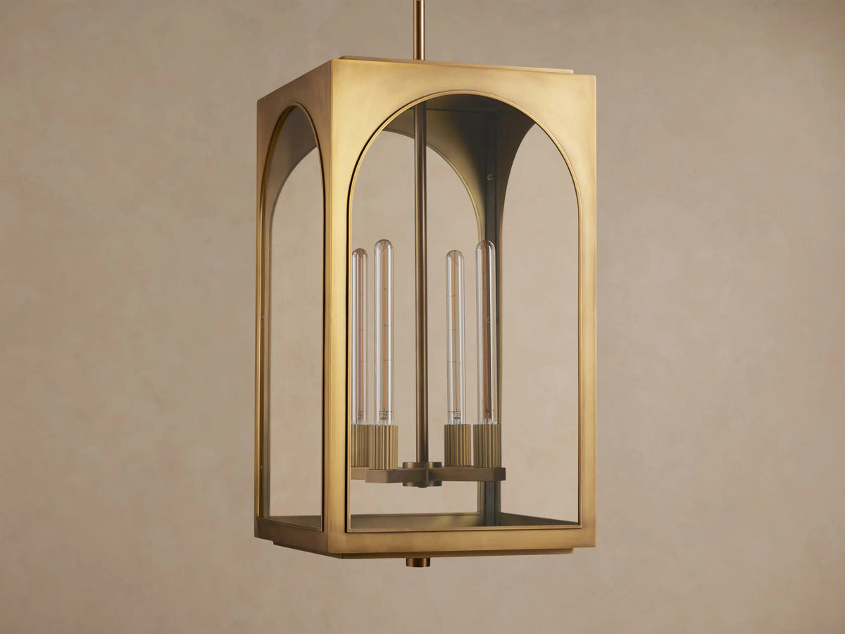 Palladian Brass Pendant Light 28 Inch Lantern — product view 6