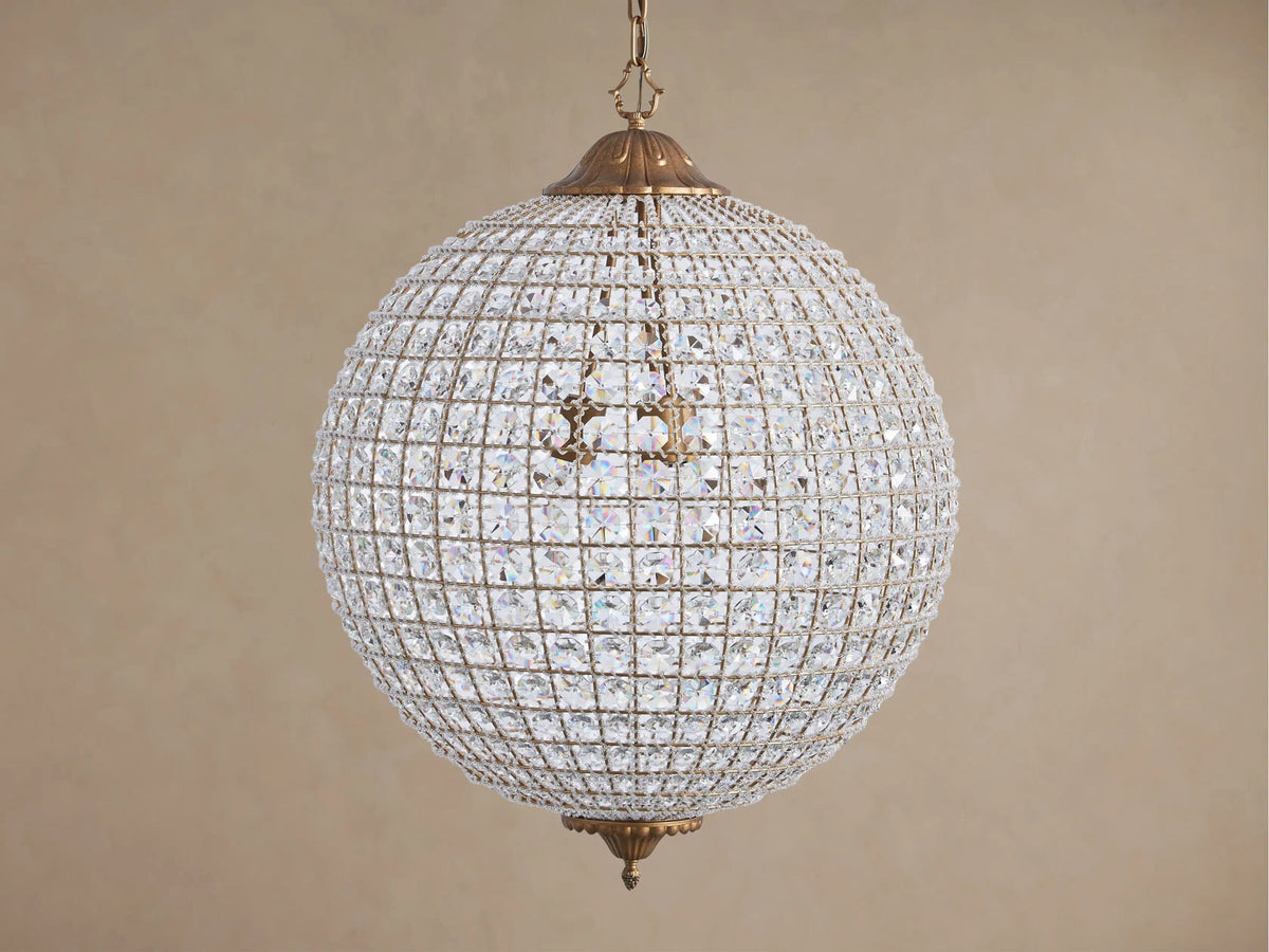 Crystal Globe Light Round Chandelier