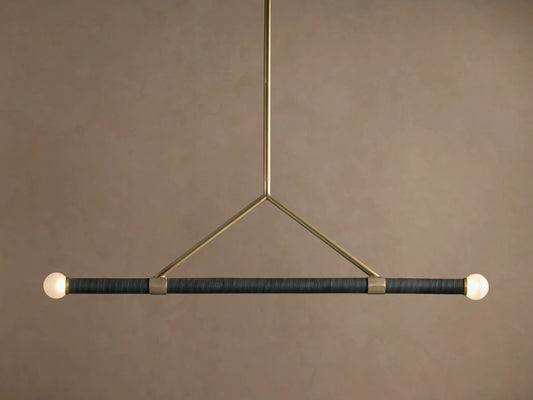 Randall Modern Leather Light Two Globe Pendant — product view 1