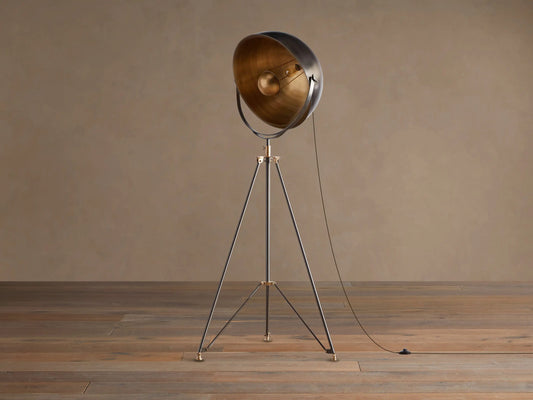 Retro Brass Lamp Tripod Floor Lamp in Bronze — product view 1