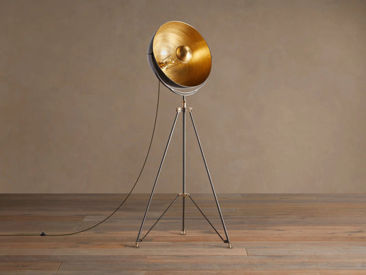 Retro Brass Lamp Tripod Floor Lamp in Bronze — product view 2